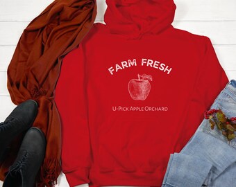 Moletom fofo de outono, suéter aconchegante de outono com gola redonda, camisa de pomar de maçã, camisa fofa de outono, moletom de maçã de outono, moletom aconchegante de outono