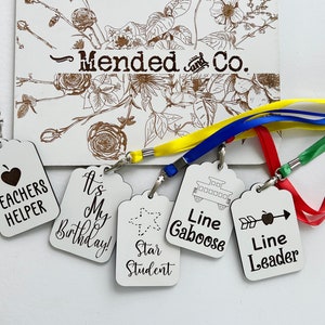 Teacher Hall Pass SVG | Glowforge Laser Cut & Engrave File | Classroom Lanyard Tag Digital Download | School Organization SVG