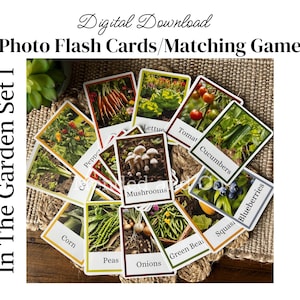 Garten Foto Karten Digitaler Download - Karteikarten, Memory Match, Montessori, Kleinkind Bereicherung, Hausschule, Kinder Lernwerkzeuge