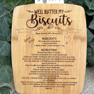 Buttermilk Biscuit Recipe SVG | Glowforge Laser Engraving File | Cutting Board Engrave Digital Download | Farmhouse Kitchen Gift SVG