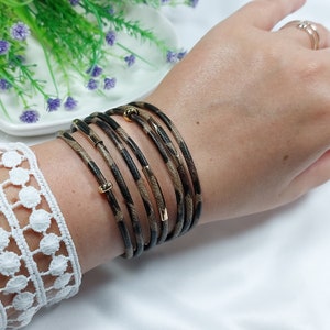 Animal Print Magnetic Bracelet, Ecologic Leather Stylish Bracelet, Trendy Jewellery for Women UK