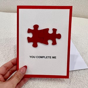 Pakiet pocztówek, karta 3D YOU COMPLETE ME, karta okolicznościowa, karta miłosna, karta walentynkowa, karta rocznicowa. Wydruki kart, Mix and Match, Kup wiele