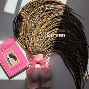 DE conjunto de rastas texturizadas de rastas sintéticas finas extensiones de cabello rastas marrones de crochet rastas bohemias rastas de doble punta cabello castaño