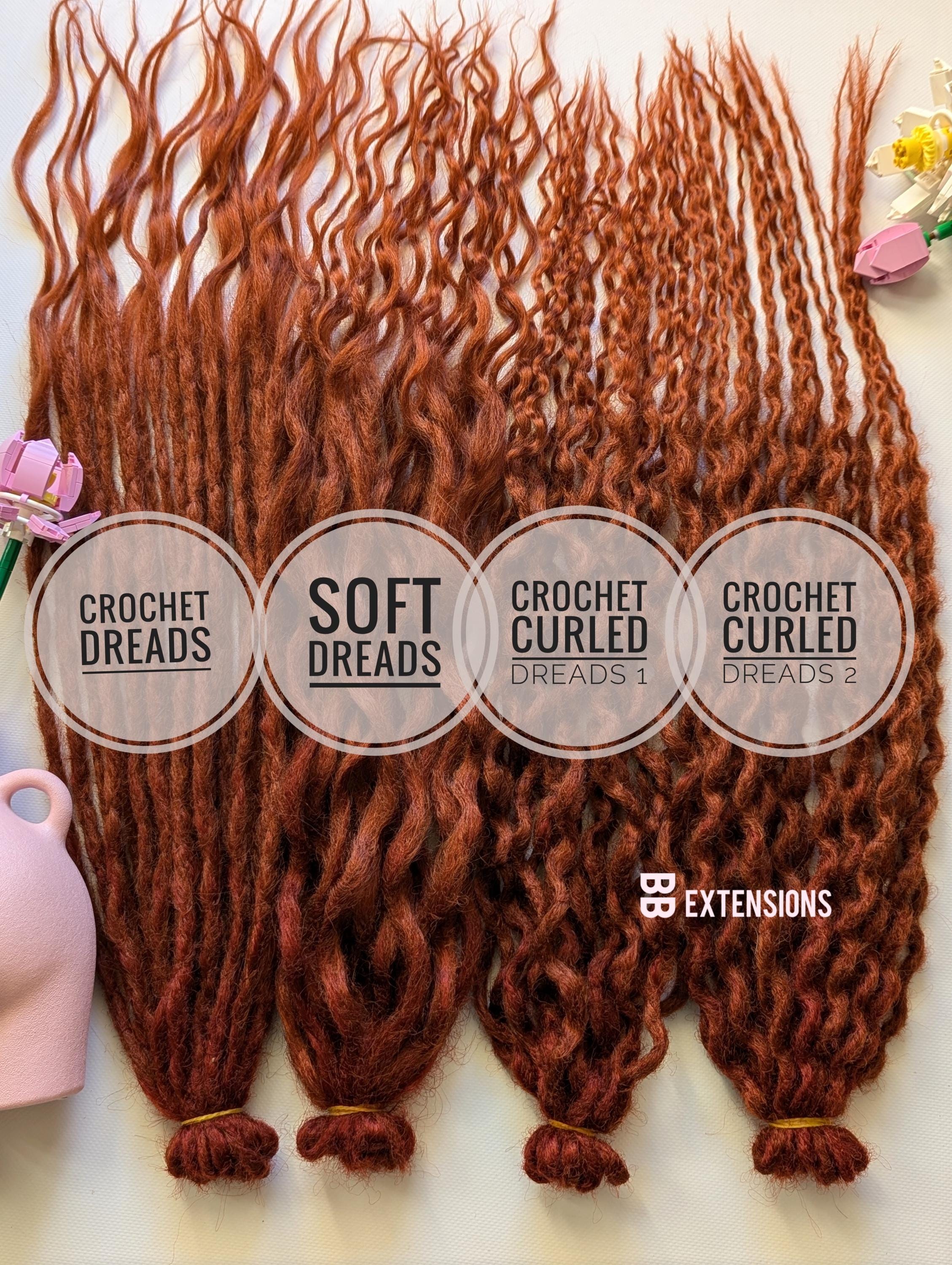 Ginger Orange Merino Wool Clip In Dreadlocks Locs Extensions Handmade Ginger Loc Extension - Etsy main image 4