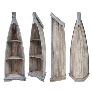 Regal in Bootsform mit Steeg Badregal Bootsregal Boot Standregal Aufbewahrung Albesia Holz Bild 5