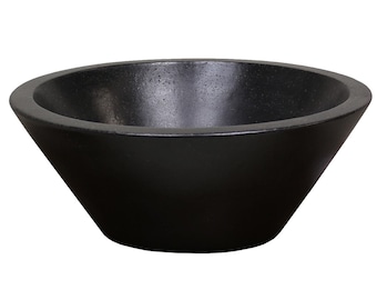Terrazzo washbasin, hand basin, stone basin, guest bathroom, approx. 40 cm, round, black stone