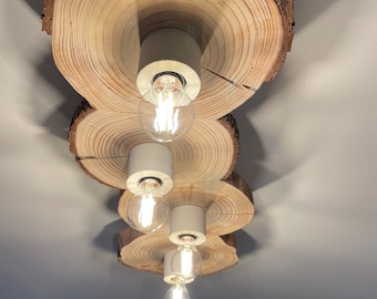 Tree slices ceiling lamp