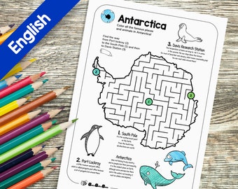 Continent Printable Puzzle, World Geography, Map Activity, Homeschool, Earth Study, Map Reading, Social Studies, Teaching Tool, Antarctica