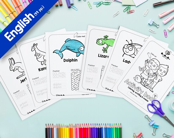 Libro Montessori occupato, fogli di lavoro per bambini in età prescolare,  esercizi di scrittura a mano con pagine da colorare stampabili, download  istantaneo -  Italia