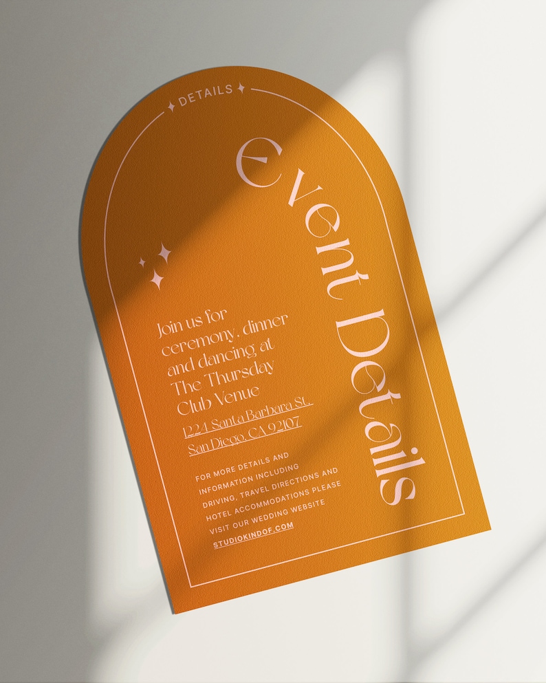 Dreamy custom Wedding Invitation for creatives and design studios in InDesign. Minimal arch shape. Easy to customise Modern luxury aesthetic image 3