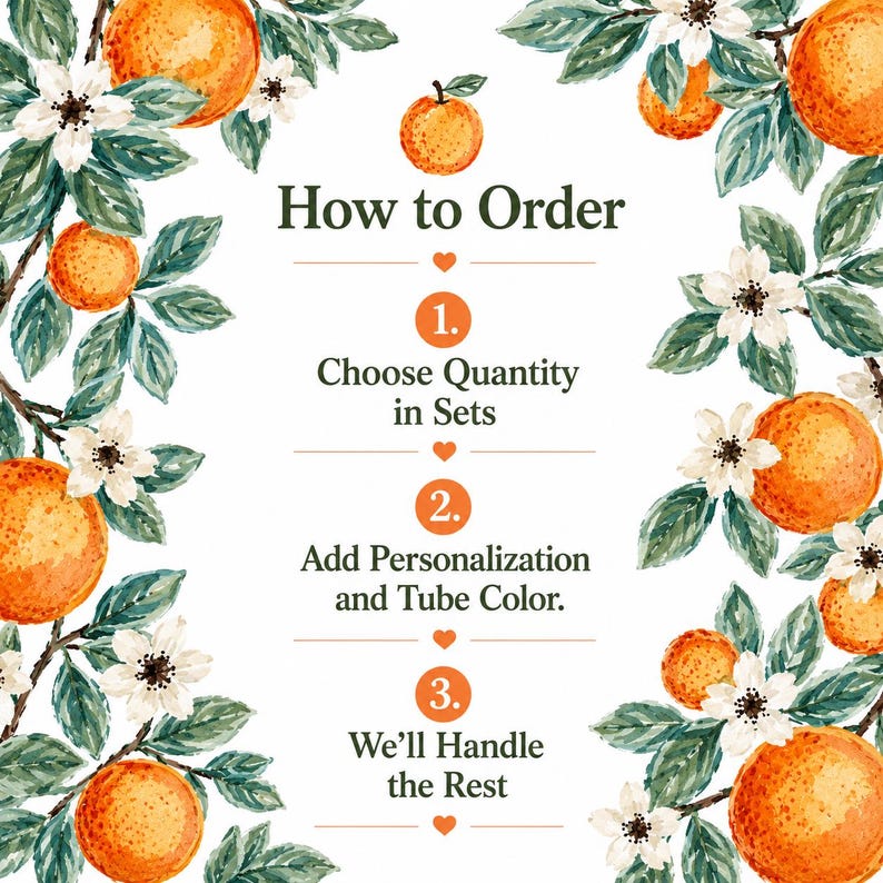 Little Cutie Baby Shower Lip Balm Favors – Personalized Orange Baby Shower Favors – Citrus Party Chapstick image 8