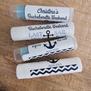 Personalized "Last Sail Before the Veil" Party Favor Lip Balms