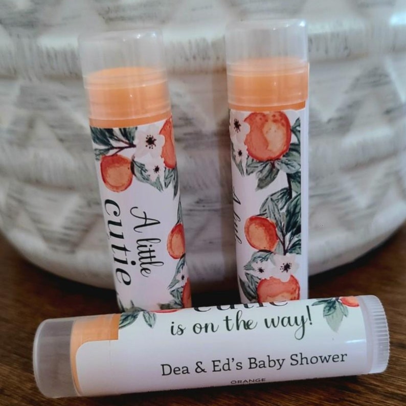 Little Cutie Baby Shower Favors Personalized Lip Balm Custom Etsy