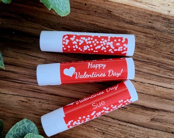 Personalized Valentines Day Lip Balm Party Favors