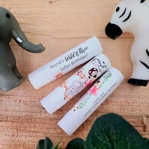 Personalized Jungle Themed Lip Balm Party Favors