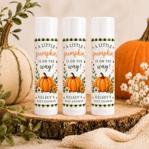 Pumpkin Baby Shower Lip Balm Favors | Personalized Fall Chapstick Favors | Little Pumpkin Party Favor bild 3