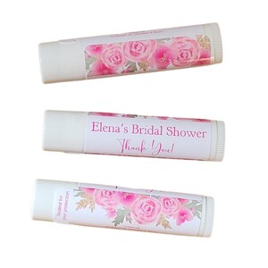 Custom Bridal Shower Favor, Pink and Gold Baby Shower, Personalized Lip Balm Party Favors, Wedding Gifts for Guests, Bridal Party Gift, OOAK