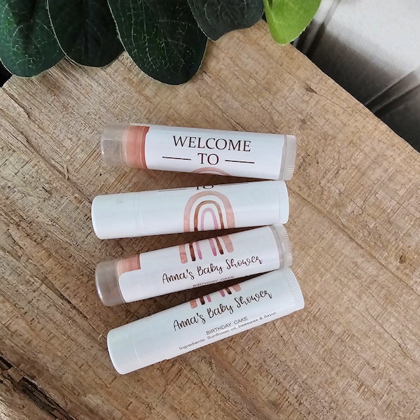 Personalized Boho Rainbow Lip Balm Party Favors