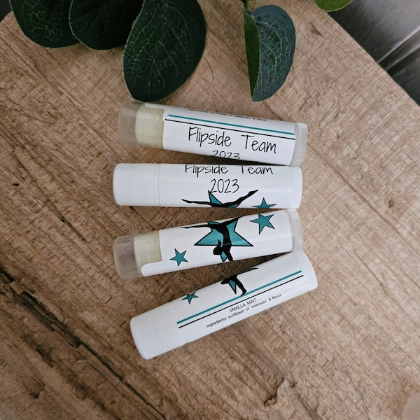 Personalized Gymnastics Party Favor Lip Balms