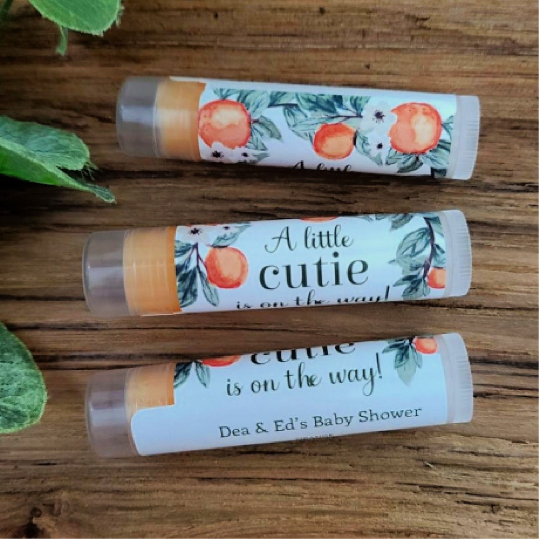 Little Cutie Baby Shower Favors Personalized Lip Balm Custom Etsy