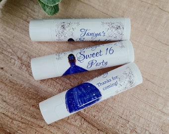 Sweet 16 Party Favors, Girls Birthday Party, Quinceneara Favor, Teen Birthday Party Idea's, Sweet Sixteen Gift, Personalized Lip Balm Favors