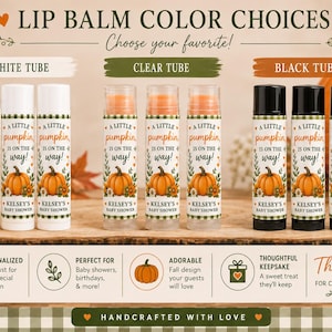 Pumpkin Baby Shower Lip Balm Favors | Personalized Fall Chapstick Favors | Little Pumpkin Party Favor bild 5