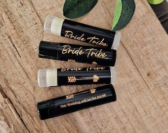 Personalized Bride Tribe Lip Balm Party Favors