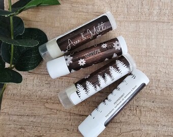 Personalized Winter Themed Lip Balm Party Favors