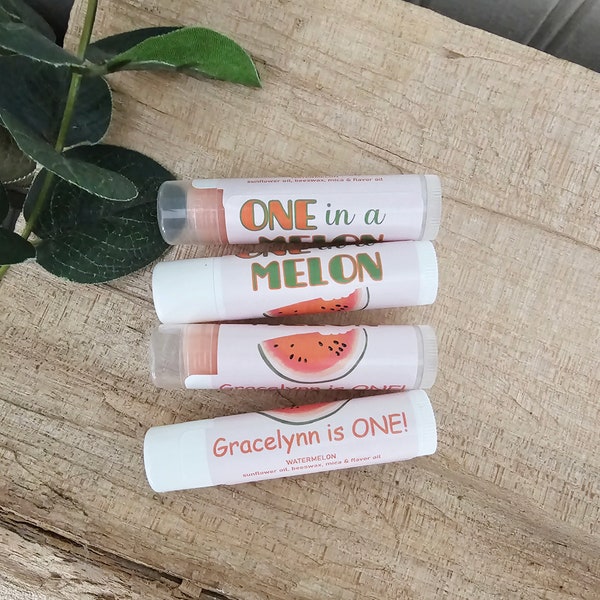 Personalized Watermelon Lip Balm Favors