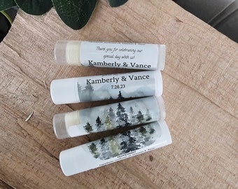 Mountain Theme Favors, Mountain Wedding, Lip Balm Favors, Wedding Party Favors, Mountain Bridal Shower, Bridal Party Gifts, Wedding Lip Balm