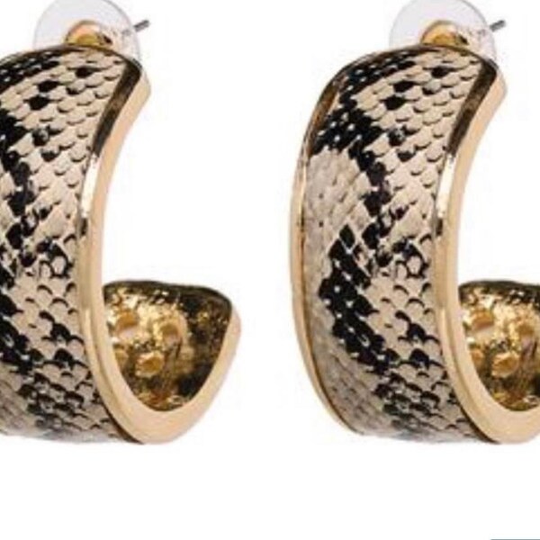 Snakeskin cuff earrings