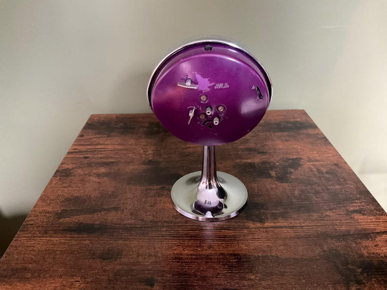 Westclox Big Ben Repeater Alarm Clock With Chrome and Purple Face Made
