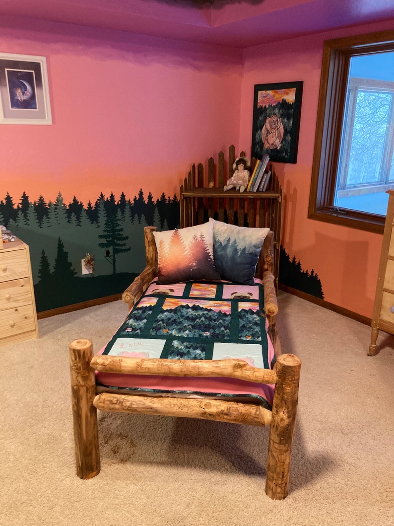 Rustic Log Toddler Bed Etsy