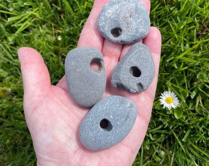Natural Hag Stone From Lake Michigan Great Lakes Genuine Odin Holey