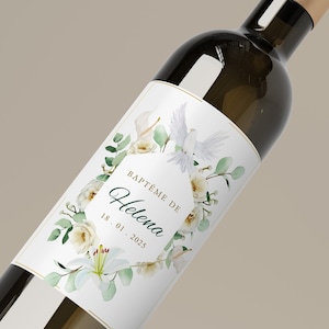 Lot Étiquettes de Vin Personnalisées - Étiquette chic pour Bouteille, Bouteille de Vin, Message Personnalisé-Étiquette adhésive pour baptême