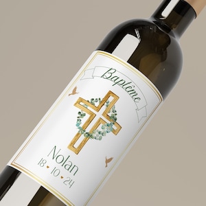 Étiquettes Vin Personnalisées - Étiquette chic pour Bouteille, Bouteille de Vin, Message Personnalisé- Étiquette adhésive pour baptême