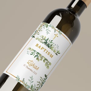 Lot Étiquettes Vin Personnalisées - Étiquette chic pour Bouteille, Bouteille de Vin, Message Personnalisé- Étiquette adhésive pour baptême