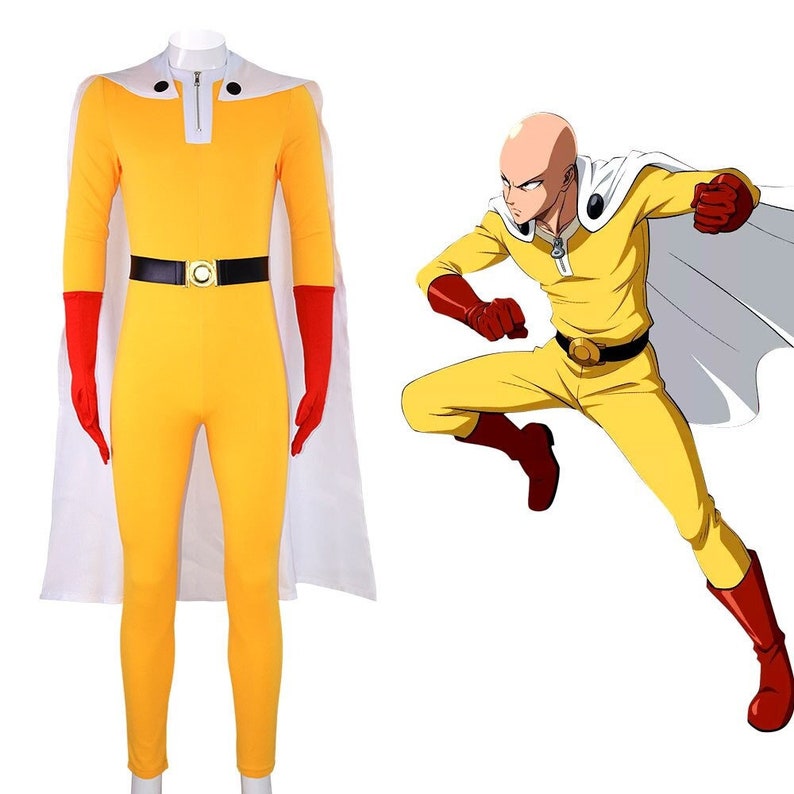 One Punch Man Cosplay Saitama Anime Cosplay Mannen Halloween Etsy