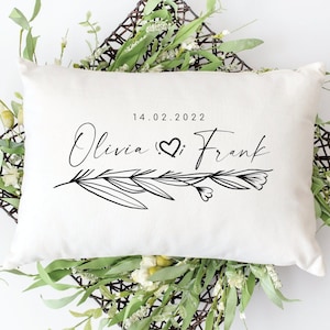 Personalized Couple Pillow, Couples Name Pillow, Wedding Pillow, Anniversary Gift,  Engagement Gift, Custom Date Pillow, Gift for Couple