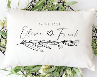 Personalized Couple Pillow, Couples Name Pillow, Wedding Pillow, Anniversary Gift,  Engagement Gift, Custom Date Pillow, Gift for Couple