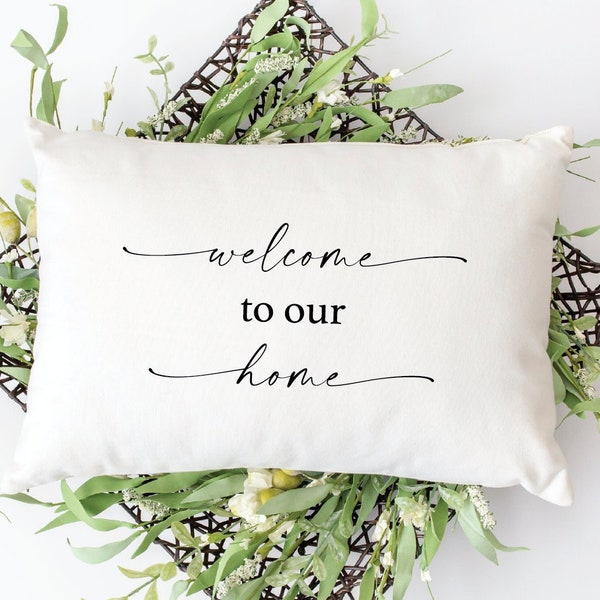 Custom Pillow, Personalized Pillow, New Home Gift, Housewarming Gift, Welcome To Our Home, Home Pillow Cover, Home Pillow, Decorative Pillow