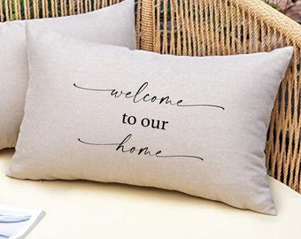 Custom Outdoor Pillow, Personalized Porch Pillow, Outdoor Porch Pillow, Welcome To Our Home, Farmhouse Pillow, Bench Pillow Cover, Home Gift