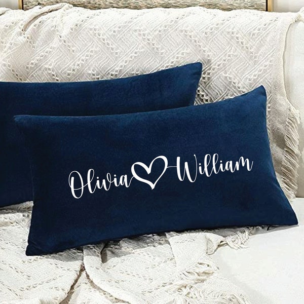 Almohada de pareja personalizada, almohada personalizada, almohada del día de San Valentín, regalo del día de San Valentín, almohada personalizada, funda de almohada de pareja, regalo para ella