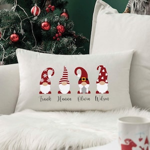 Christmas Pillow, Christmas Decoration, Christmas Throw Cover, Christmas Cushion, Gift for Family, Child Name Pillow, Noel Gift, Xmas Decor