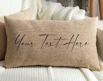 Personalized Text Pillow, Custom Burlap Pillow, Personalize Pillow, Personalized Burlap Pillow, Custom Text Pillow, Personalized Pillow Gift