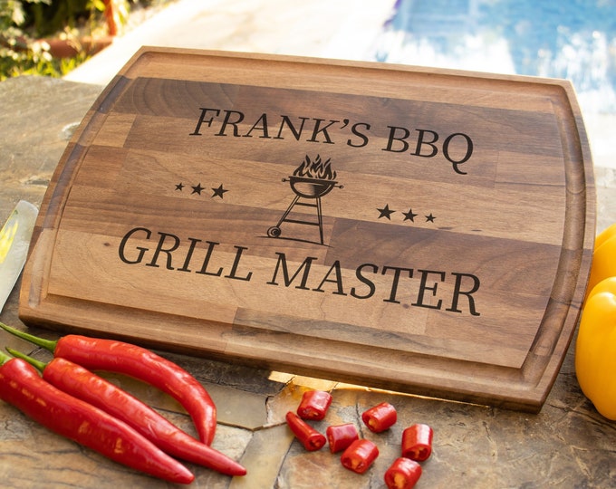 BBQ Cutting Board, Personalized BBQ, Grill Accessories, Custom Cutting Board, Grilling Board, Grilling Gifts, Dad Cutting Board, BBQ Carving