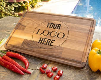 Engraved Logo Cutting Board, Custom Logo Cutting Board, Restaurant Branding, Business Engraved Logo, Company Logo Board, Wood Cutting Board