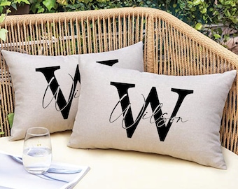 Custom Name Pillow, Outdoor Pillow, Custom Name Cushion, Personalized Pillow, Custom Porch Pillow, Farmhouse Pillow, Monogram Pillow Gift