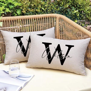 Outdoor monogram pillows hotsell