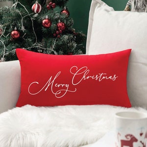 Merry Christmas Pillow, Christmas Pillow Cover, Christmas Decor, Christmas Cushion, Farmhouse Pillow, Rustic Home Decor, Winter Pillow Gift